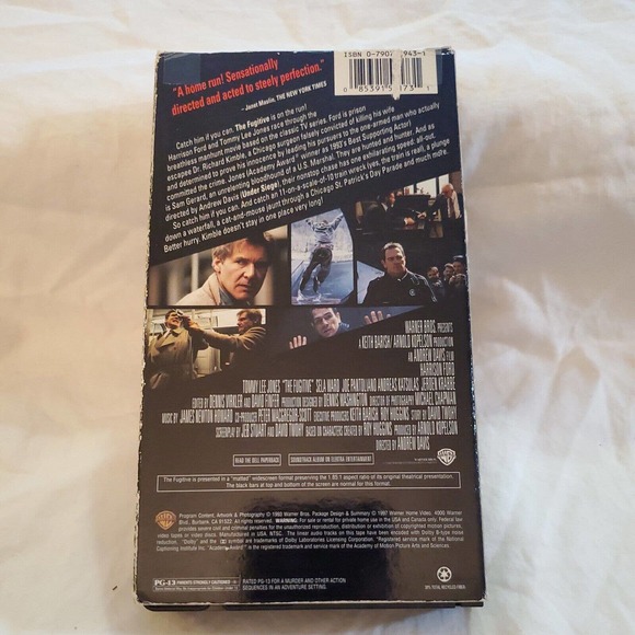 The Fugitive (VHS Tape, 1994) Harrison Ford - Picture 2 of 3